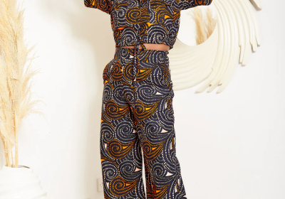 NEW IN AFRICAN PRINT CROP SHIRT